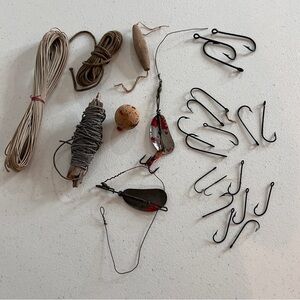 Mixed Lot of Vintage Fishing Allcock Spoon Lures Hooks String Floaters